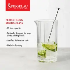 Spiegelau Perfect Mixing Glass - Large European Crystal Cocktail Glassware, Dishwasher Safe, 26.5 Oz - Set of 1