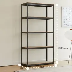 Storage Shelves Heavy Duty,5-Tier Industrial Adjustable Metal Industrial Utility Shelf Rack for Kitchen, Laundry Room, Pantry, Warehouse, Basement
