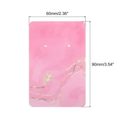 Unique Bargains Rectangle Paper Cardboard Hair Clip Earring Display Cards 100 Pcs Pink