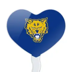 Fort Valley State University Primary Logo Heart Love Cupcake Picks Toppers Decoration Set of 6
