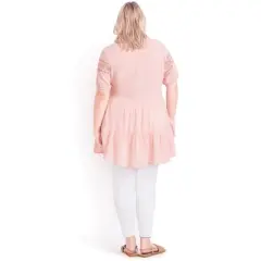 Women's Plus Size Samara Tiered Tunic - blush | AVEOLOGY