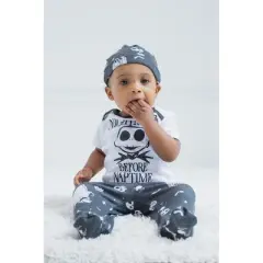 Disney Nightmare Before Christmas Zero Oogie Boogie Jack Skellington Baby Bodysuit Pants and Hat 3 Piece Outfit Set Newborn to Infant 