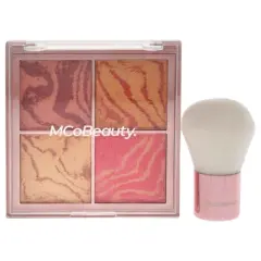 Big Beauty Love Radiant Highlight and Glow Quad With Brush by MCoBeauty for Women - 2 Pc 0.705oz Highlighter, Brush