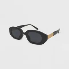 Women's Solid Plastic Oval Sunglasses - Wild Fable&trade; Black