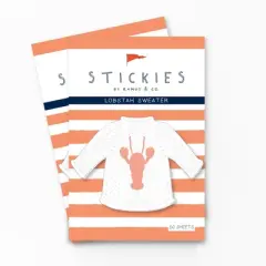 Lobstah Sweater 3" x 3" 50-Sheet Sticky Notes (2-Pack) & Lobstah Sweater Greeting Card Combo by Ramus & Co