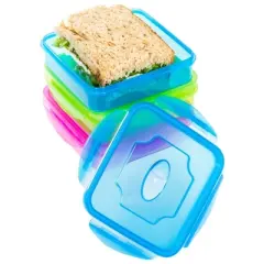 Lexi Home Colorful Plastic Sandwich Container Set with Lids (3-Pack)