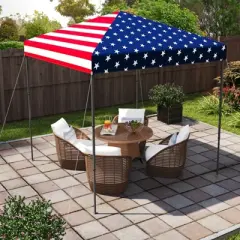 Tangkula Patio 6.6x6.6ft Outdoor Pop-up Canopy Tent UPF 50+ Portable Sun Shelter Pink