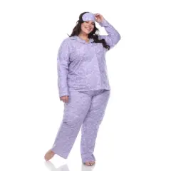 Plus Size Three-Piece Pajama Set - White Mark
