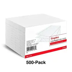 Staples 3" x 5" Line Ruled Index Cards 500/Pack (51009) 233601