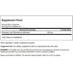 Swanson Herbal Supplements Full Spectrum Rosemary 400 mg 90 Caps