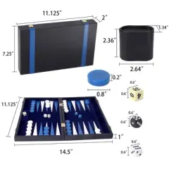 GSE Premium Leather Backgammon Board Game Set, Backgammon Game Set with Leather Case