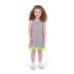 Andy & Evan Toddler Terry Tassel Dress in Grey, Size 3T