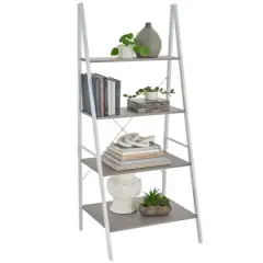 Book Shelf Ladder Shelf Mixed Material Taupe - ClosetMaid