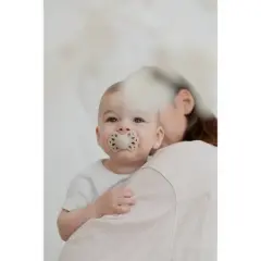 Bibs Infinity Symmetrical Silicone Pacifier 0-6m - Size 1 - Ivory/Blush - 2pk