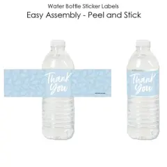 Big Dot of Happiness Dusty Blue Elegantly Simple - Guest Party Favors Water Bottle Sticker Labels - Set of 20