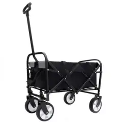 FATMOON Utility Foldable Wagon Cart with Strapping System, 225 Lbs Capacity - All-Terrain 360&deg; Wheels,for Beach,Shopping,Camping,Family Outings