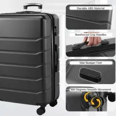 YONWAY 20" Hardshell Luggage , Expandable Lightweight ABS Suitcase, with TSA lock & Spinner Wheels