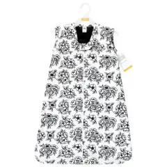 Hudson Baby Infant Girl Plush Faux Fur Sleeping Bag, Wearable Blanket, Black Toile