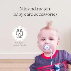 Dodo Babies Pacifier Clip Set - Four Clips Plus Binky Case - Universal Holder Fits Most Paci Brands, Teether Toys