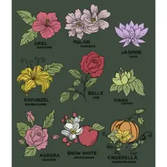 Junior's Disney Princess Floral Chart Festival Muscle Tee