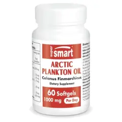 SuperSmart Arctic Plankton Oil 1000mg per Day - Patented with Omega-3 Fatty Acids, EPA, DHA & SDA | Non-GMO & Gluten Free - 60 Softgels