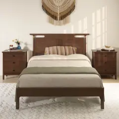 Costway 2PCS Nightstand with 3 Drawer for Bedroom  Compact Storage Chest Modern Sofa Side