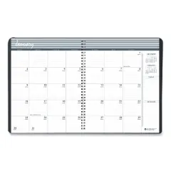 Monthly Hard Cover Planner, 11 x 8.5, Black Cover, 14-Month: Dec 2025 to Jan 2027