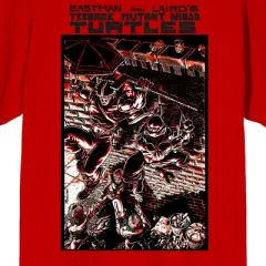 TMNT Comic Origins Casey Jones & Raphael Comic Art Crew Neck Short Sleeve Red Men's T-shirt