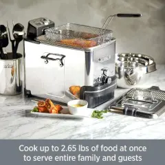 All-Clad 3.5L Ez Clean Pro Deep Fryer&nbsp;with Digital Timer and Oil Filtration System, Silver