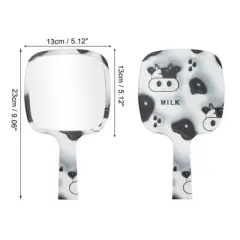 Unique Bargains Durable Handheld Mirror Black White 1 Pc