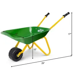 Costway Steel Wheelbarrow for Kids Red/Green