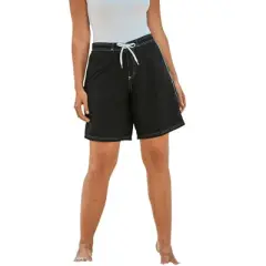 Swim 365 Women&rsquo;s Plus Size Contrast-Trim Long Boardshort