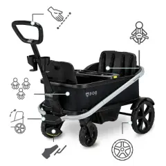 BOB Gear Renegade Foldable Stroller Wagon with 3 Seats and All-Terrain Tyres - Nightfall