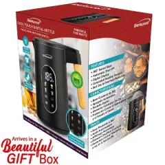 Brentwood 1,100-Watt 1.7-L Cordless Cool-Touch Digital Electric Kettle with Stainless Steel Interior, KT-2014DBK in Black