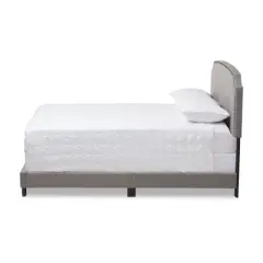 Odette Modern and Contemporary Fabric Upholstered Bed - Light Gray - Baxton Studio