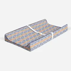 Bacati - Liam Orange/Navy Large Triangles Quilted Muslin Changing Pad Cover