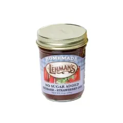 Lehman's Homemade Jam Sampler Gift Box, Red Raspberry, Peach and Strawberry-Rhubarb,No Sugar Added, 8 oz Jars