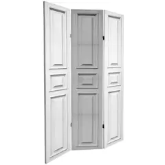 6" Double Sided Door Panel Canvas Room Divider White - Oriental Furniture