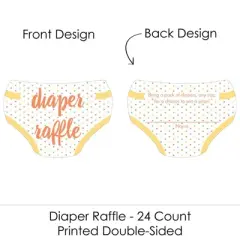 Big Dot of Happiness Baby Neutral - Diaper Shaped Raffle Ticket Inserts - Baby Shower Activities - Diaper Raffle Game - Set of 24