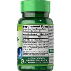Nature's Truth Melatonin Fast Dissolve Vegan Tablets - Berry - 60ct