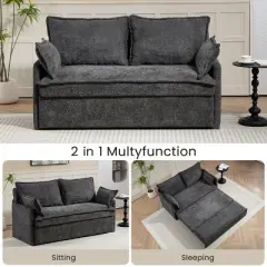 Sleeper Sofa,Corduroy Convertible Sleeper Sofa With USB Charging Ports And Pillows,Convertible Sofa Bed,Sleeper Sofa  For Living Room-Cuddlewood
