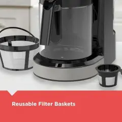 BLACK+DECKER Dual Brew 14-Cup Carafe Single Serve Coffee Maker, Auto-Clean, Compact Design, K-Cup & Reusable Ground Filter Compatible with 70 oz.