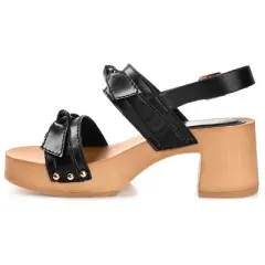 Journee Collection Womens Tia Double Bow Accent Clog Sandals