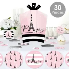 Big Dot of Happiness Paris, Ooh La La - Paris Themed Baby Shower or Birthday Party Decor and Confetti - Terrific Table Centerpiece Kit - Set of 30
