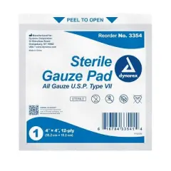 Dynarex Gauze Sponges Sterile 4" x 4" 8 Ply, 25 Count