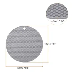 Unique Bargains Heat Resistant Non-slip Flexible Durable Trivet Mat 7.08 x 7.08 x 0.24 Inch Light Gray 2 Pcs
