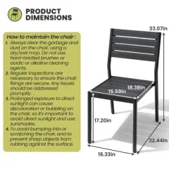 Crestlive Products 7pc Aluminum Patio Dinning Set 70.9in Table and 6 Chairs Plastic Wood Top with Umbrella Hole for Outdoor Pool Lawn