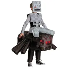 Minecraft Kids' Spider Jockey Halloween Deluxe Inflatable Costume - Gray - 10-12