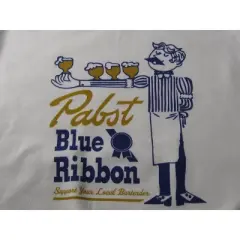 Pabst Blue Ribbon Bartender With Beer Logo Men's White Long Sleeve Sweatshirt