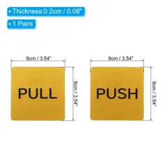 Unique Bargains Acrylic Self-Adhesive Decor Push Pull Door Sign 1 Pair